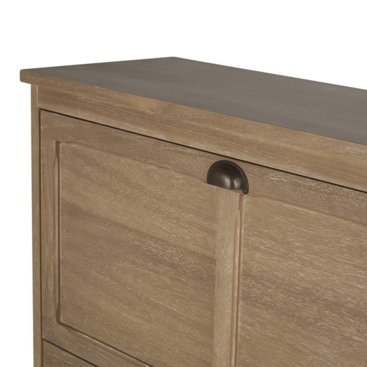 Maisons Du Monde Beaumont - Mueble Zapatero De 3 Puertas Con Acabado En Madera Clara