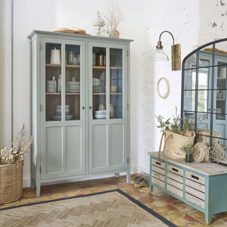 Maisons Du Monde Beaumont - Vajillero De 2 Puertas De Color Verde Grisáceo