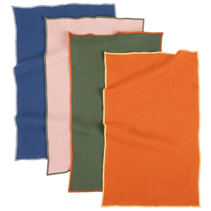 Maisons Du Monde Bedoin - Juego De 4 Toallas De Mano De Algodón Multicolor De 30x50 Cm