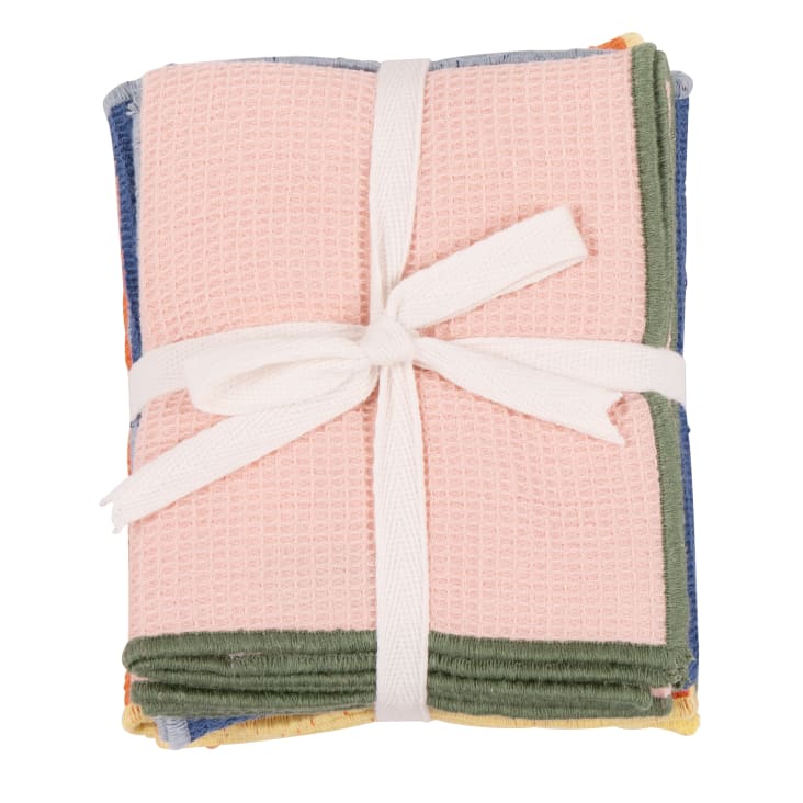 Maisons du Monde Bedoin - Juego de 4 toallas de mano de algodón multicolor de 30x50 cm