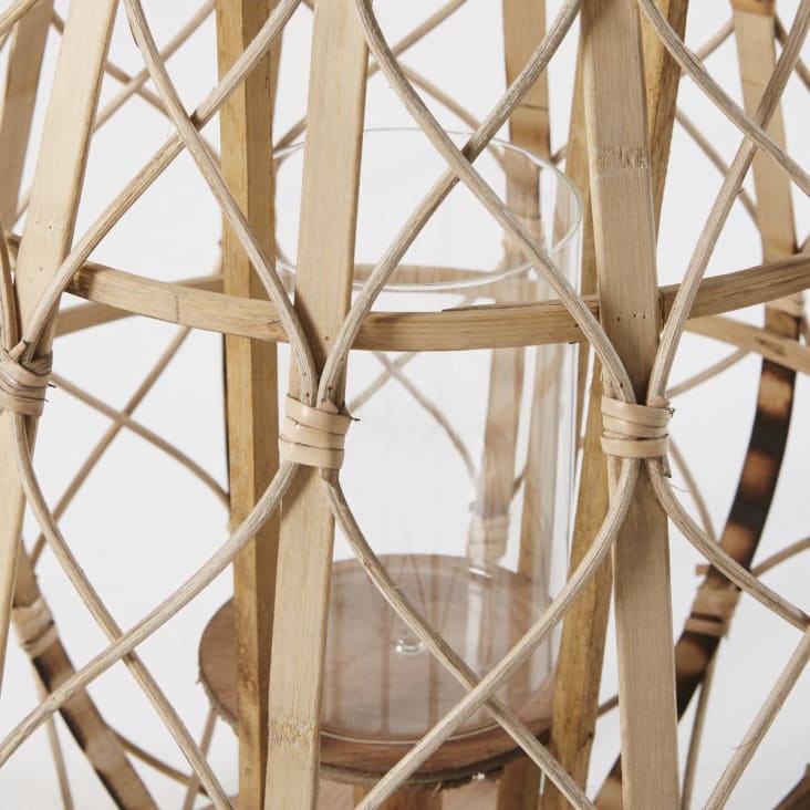 Maisons Du Monde BELEM - Farolillo De Bambú Y Cristal