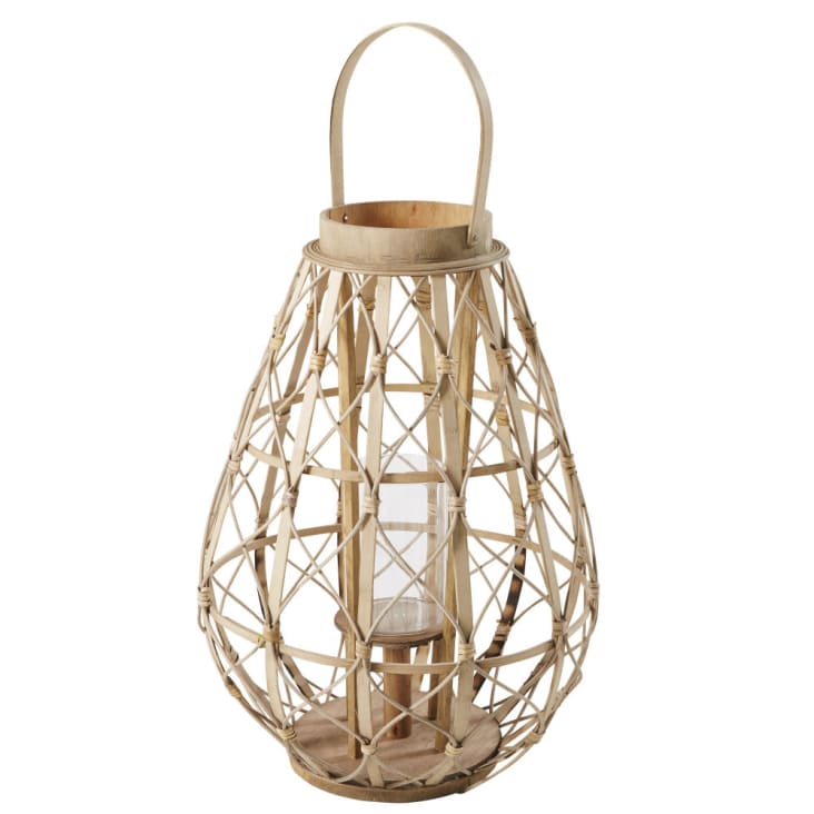Maisons du Monde BELEM - Farolillo de bambú y cristal