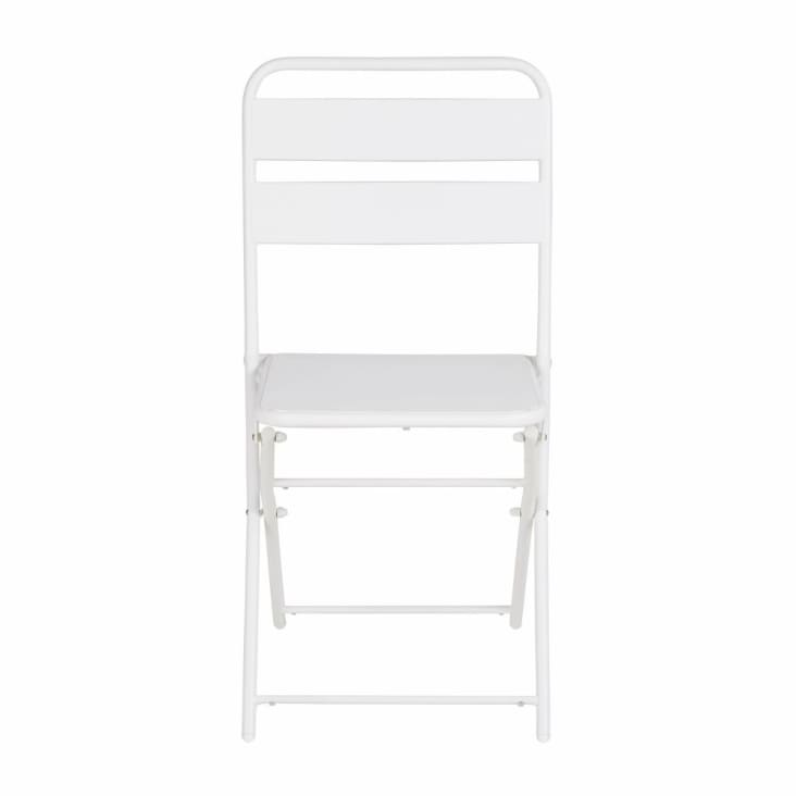 Maisons Du Monde Belleville - Silla De Jardín Plegable De Metal Blanco (x2)