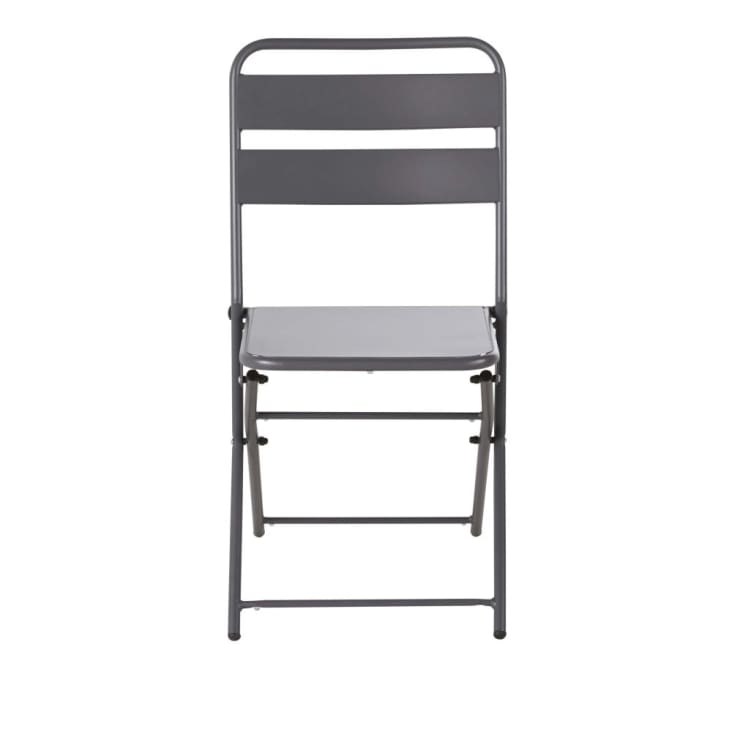 Maisons Du Monde Belleville - Silla De Jardín Plegable De Metal Gris Antracita (x2)