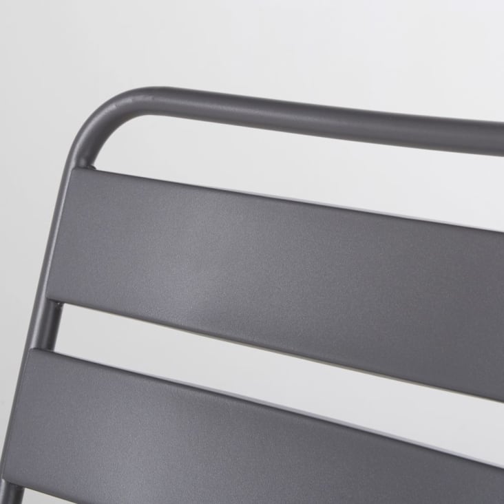 Maisons Du Monde Belleville - Silla De Jardín Plegable De Metal Gris Antracita (x2)
