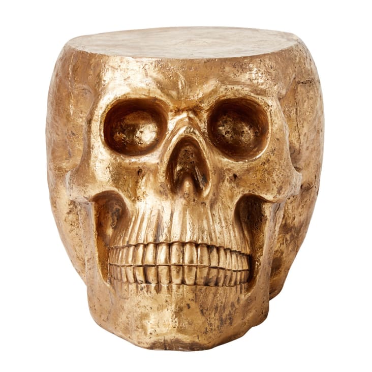Maisons du Monde Benicio - Mesa auxiliar en forma de calavera dorada
