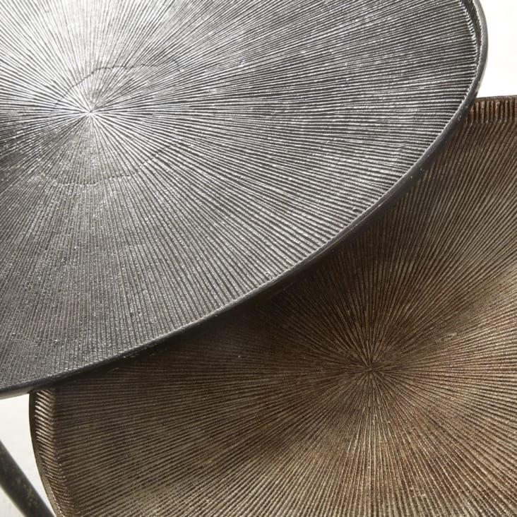 Maisons Du Monde BENONI - Mesas Auxiliares De Aluminio Negro Y Bronce (x2)