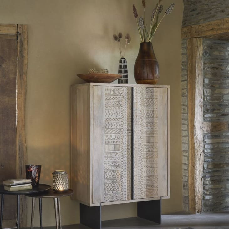 Maisons Du Monde BENONI - Mesas Auxiliares De Aluminio Negro Y Bronce (x2)