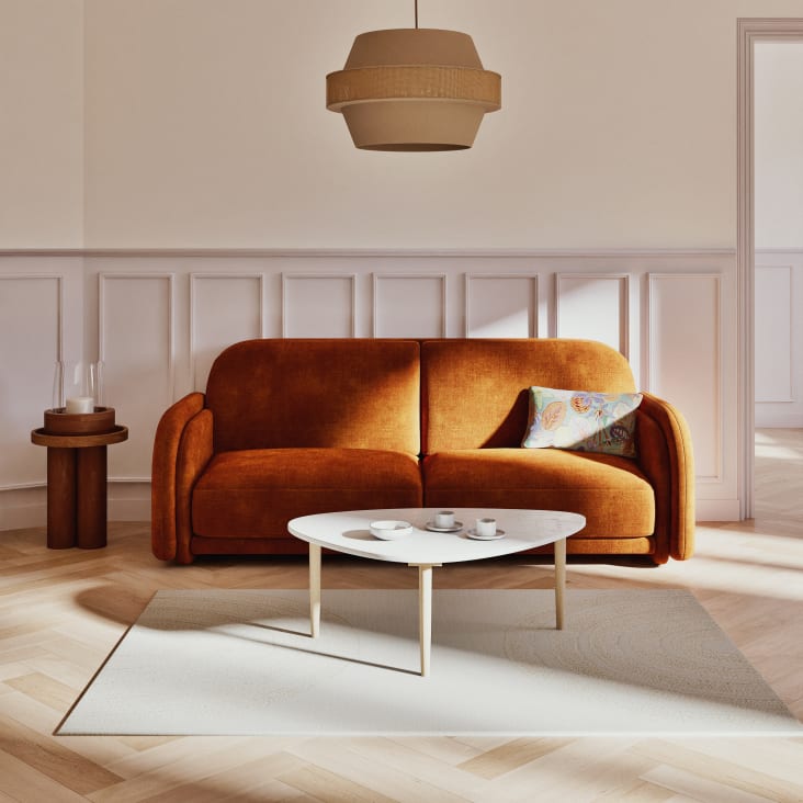 Maisons Du Monde BERENICE - Lote De 2 - Taza De Café Y Platillo De Porcelana Blanca Y Dorada