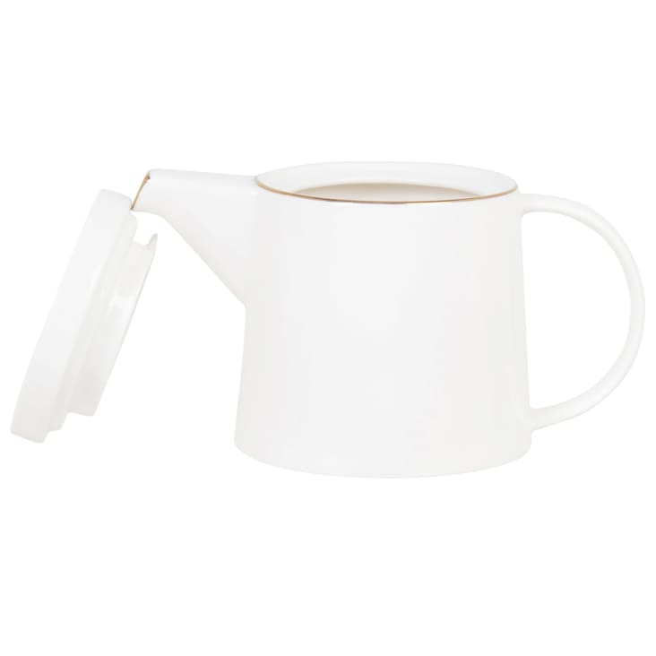 Maisons Du Monde BERENICE - Tetera De Porcelana Blanca Y Dorada 0 8 L
