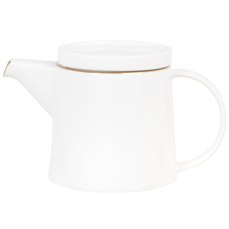 Maisons du Monde BERENICE - Tetera de porcelana blanca y dorada 0 8 l