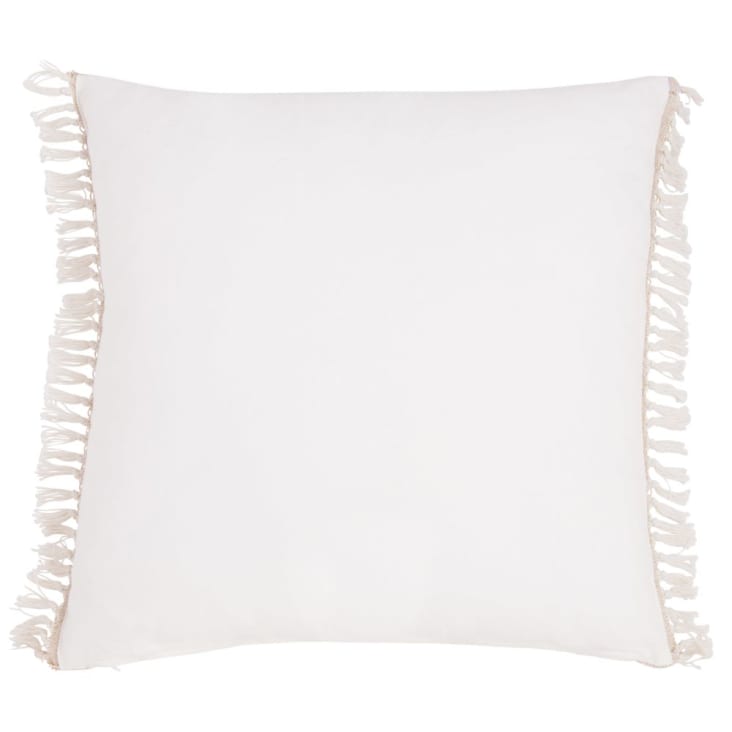 Maisons Du Monde BERGEN - Cojín De Algodón Color Beige Con Flecos 60x60