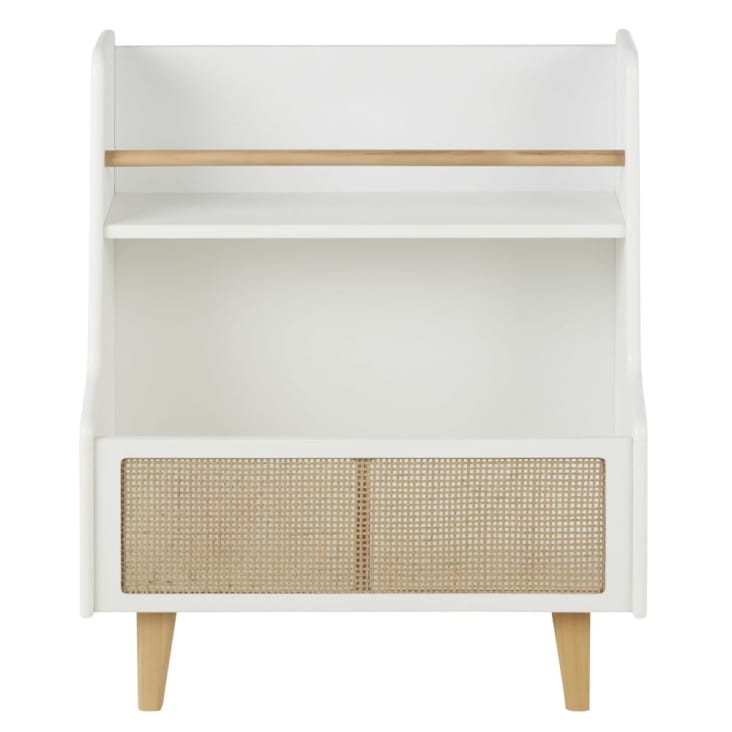 Maisons du Monde Berlin - Librería base en blanco de rejilla de ratán en beige