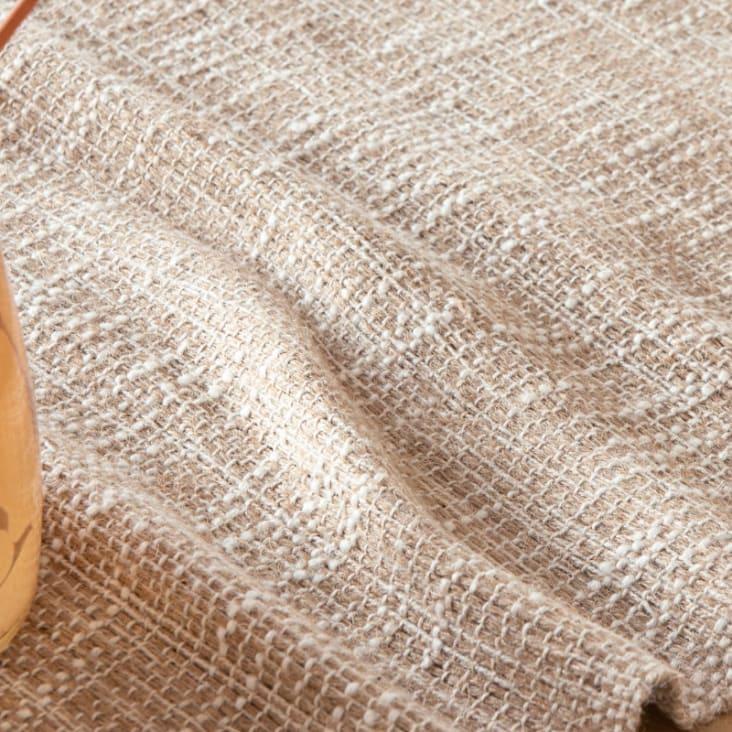 Maisons Du Monde BERTIER - Camino De Mesa De Yute Y Algodón Con Flecos Beiges 48 X 150