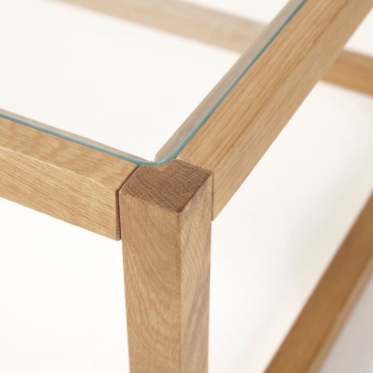 Maisons Du Monde Betsy - Mesa Baja De Roble Macizo Y Cristal