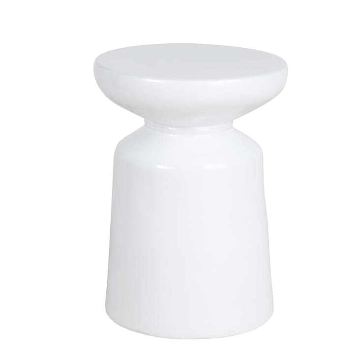 Maisons du Monde BIANCA - Mesa auxiliar de gres blanco