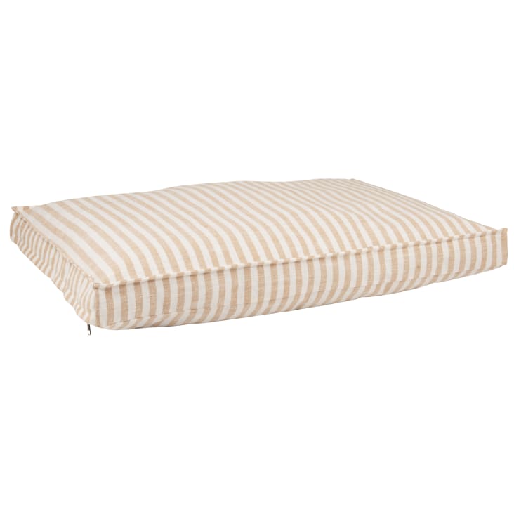 Maisons du Monde Bill - Cama para mascotas de rayas beige y marrón