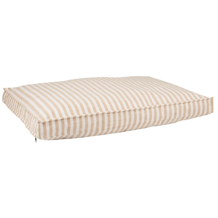 Maisons du Monde Bill - Cama para mascotas de rayas beige y marrón