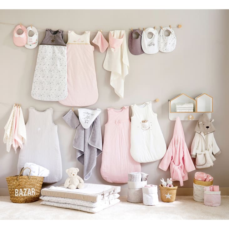 Maisons Du Monde Bird Song - Saco De Bebé Evolutivo 0/18 Meses De Algodón Rosa Con Lunares