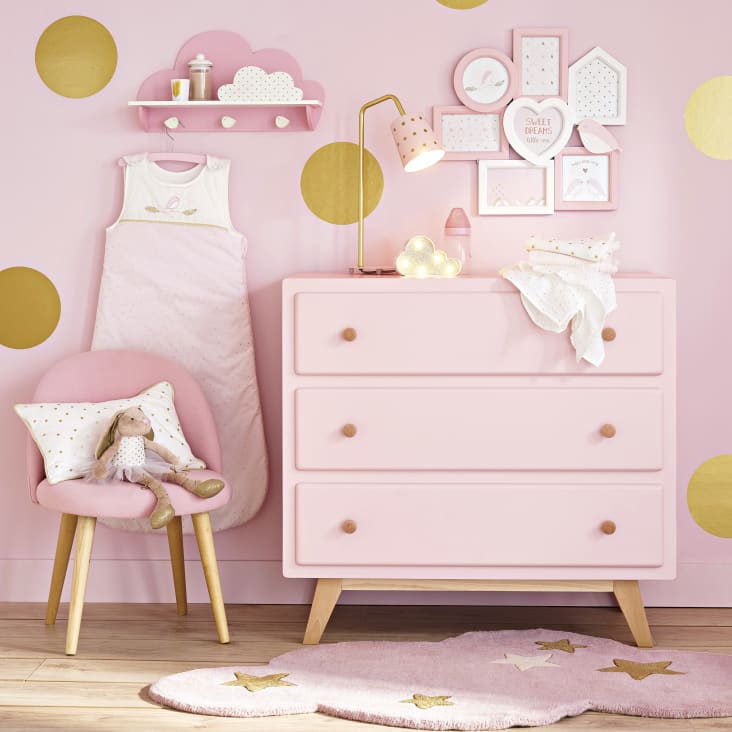 Maisons Du Monde Bird Song - Saco De Bebé Evolutivo 0/18 Meses De Algodón Rosa Con Lunares