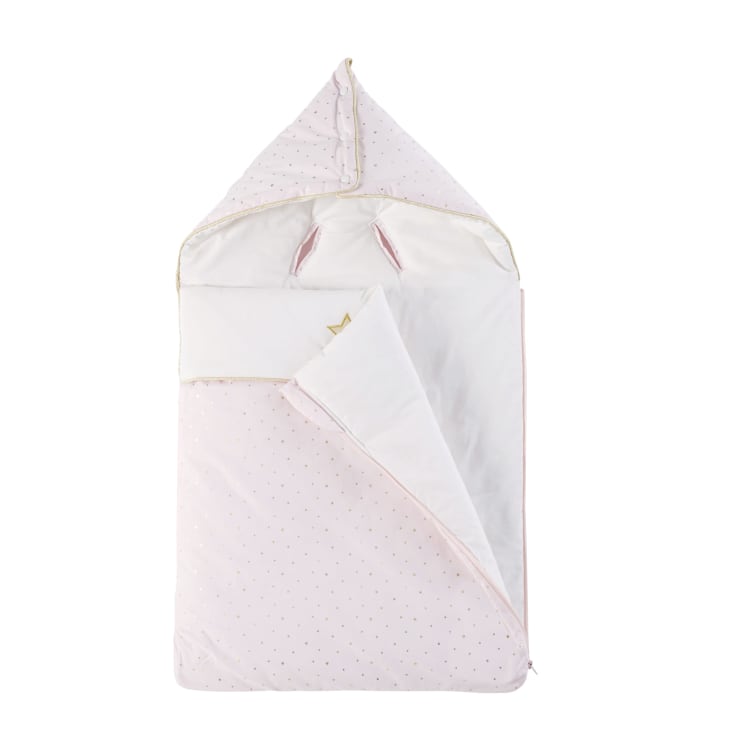 Maisons Du Monde Bird Song - Saquito Para Bebé De Algodón Rosa Blanco Y Dorado