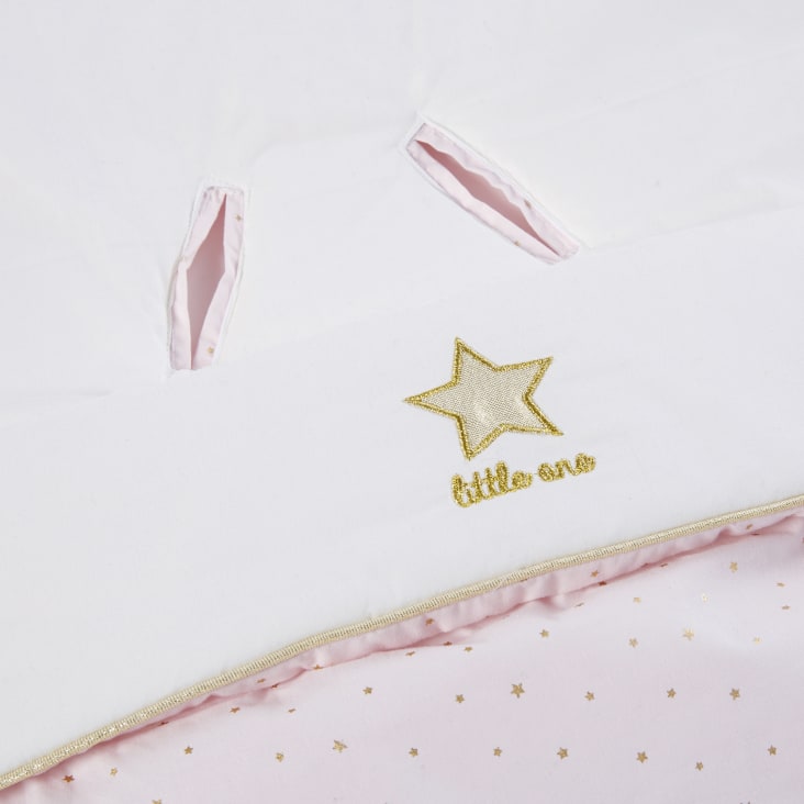 Maisons Du Monde Bird Song - Saquito Para Bebé De Algodón Rosa Blanco Y Dorado