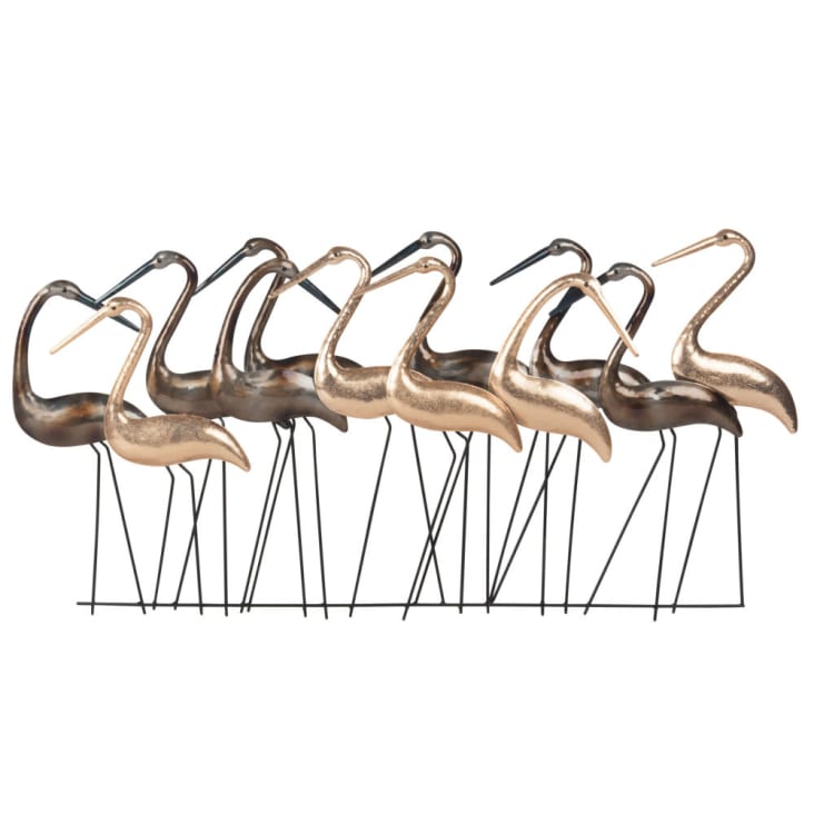 Maisons du Monde BIRDS - Decoración de pared dorada y color bronce 82x42