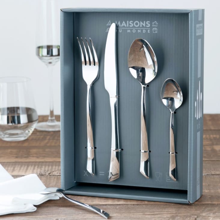 Maisons Du Monde Biseau - Juego De 24 Cubiertos BISEAU