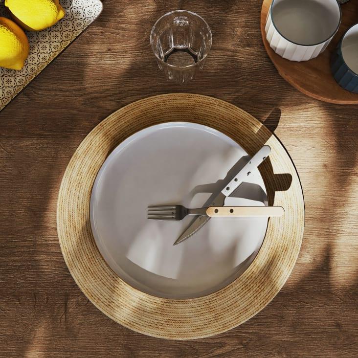Maisons Du Monde Bistrot - Juego De 6 Tenedores De Acero Inoxidable Y Madera De Haya