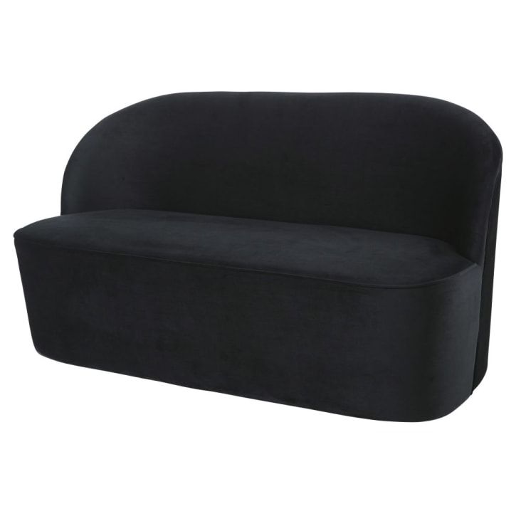 Maisons Du Monde Blackhill Business - Banco Profesional De 2/3 Plazas De Terciopelo Negro