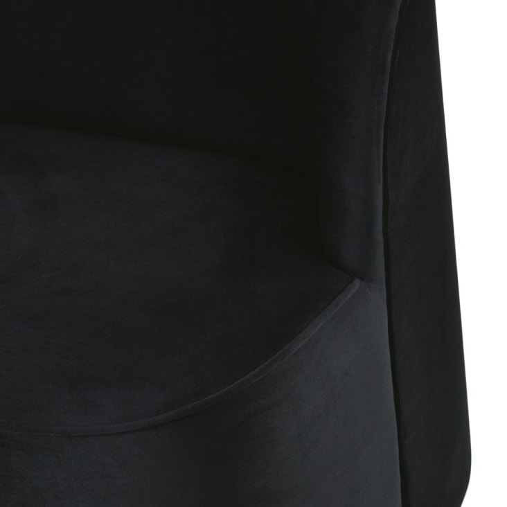 Maisons Du Monde Blackhill Business - Banco Profesional De 2/3 Plazas De Terciopelo Negro