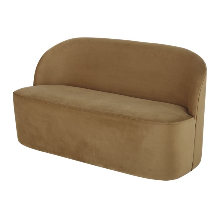 Maisons Du Monde Blackhill Business - Banqueta Profesional 2/3 Plazas De Terciopelo Ocre