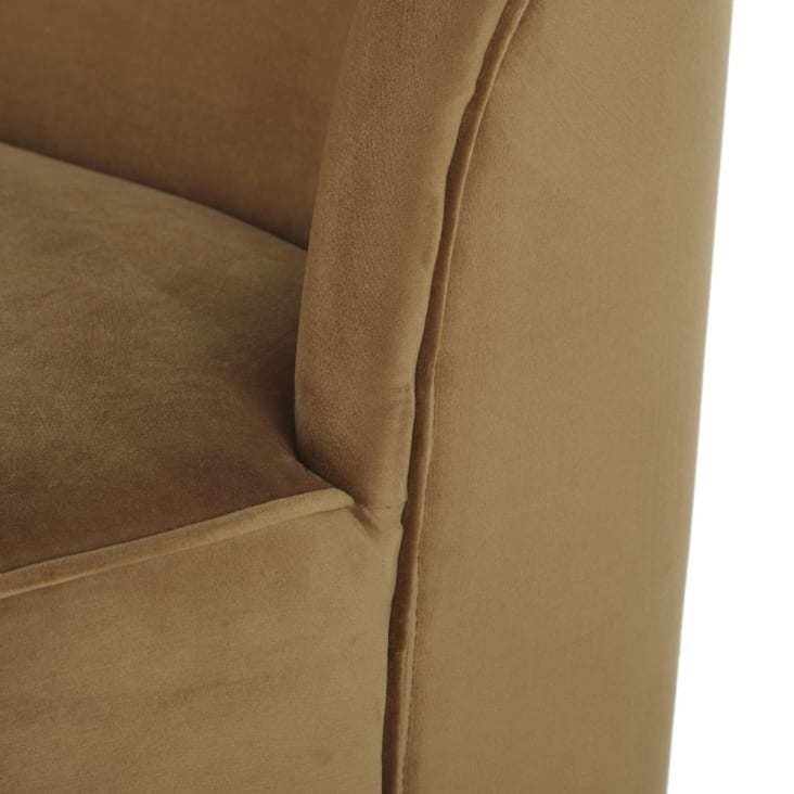 Maisons Du Monde Blackhill Business - Banqueta Profesional 2/3 Plazas De Terciopelo Ocre