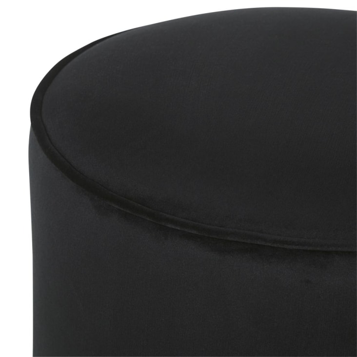 Maisons Du Monde Blackhill Business - Puf Profesional De Terciopelo Negro