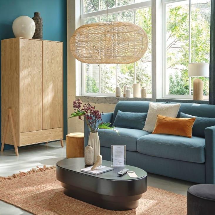 Maisons Du Monde Blackhill Business - Puf Profesional De Terciopelo Negro