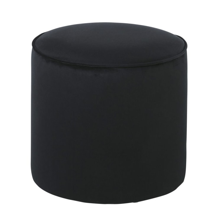 Maisons du Monde Blackhill Business - Puf profesional de terciopelo negro