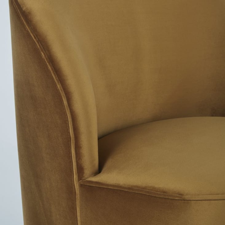 Maisons Du Monde Blackhill Business - Sillón Profesional De Terciopelo Reciclado Ocre