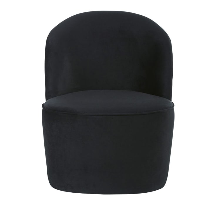 Maisons Du Monde Blackhill Business - Sillón Profesional De Terciopelo Reciclado Negro