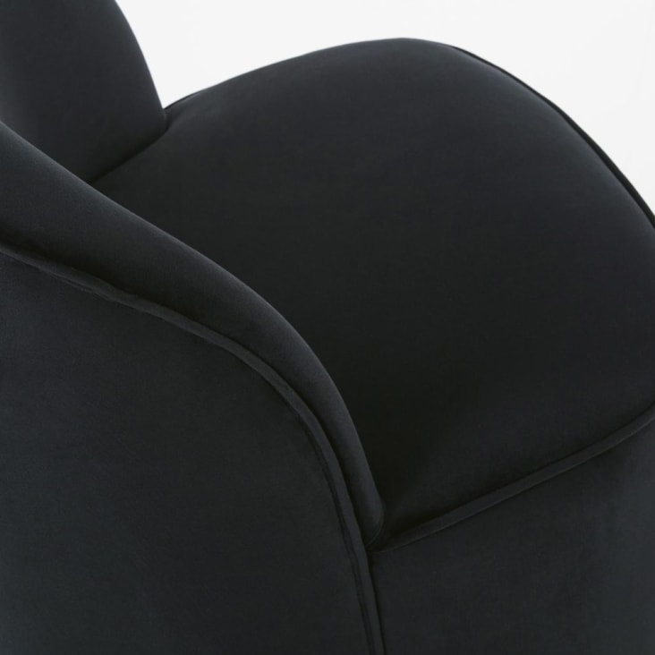 Maisons Du Monde Blackhill Business - Sillón Profesional De Terciopelo Reciclado Negro