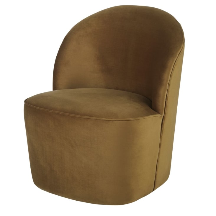 Maisons du Monde Blackhill Business - Sillón profesional de terciopelo reciclado ocre