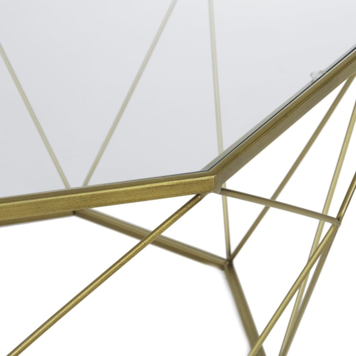 Maisons Du Monde Blossom - Mesa Baja De Metal Color Latón Y Cristal