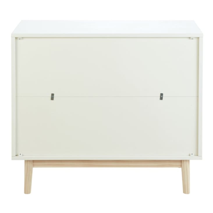 Maisons Du Monde Blush - Cómoda Vintage 3 Cajones Blanca Rosa Y Gris