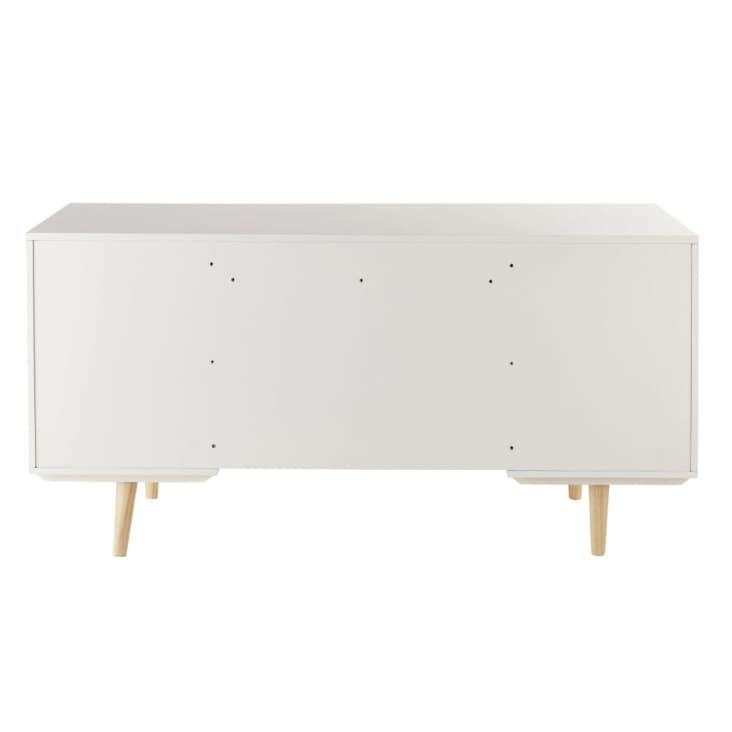 Maisons Du Monde Blush - Escritorio De 1 Puerta Y 4 Cajones Blanco Gris Y Rosa