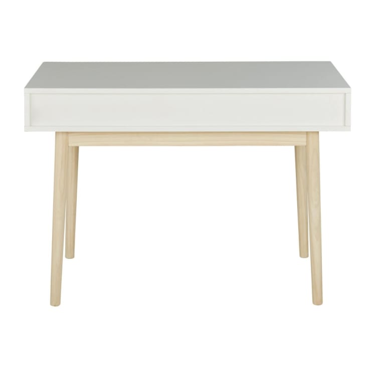 Maisons Du Monde Blush - Escritorio Vintage Blanco Con 2 Cajones En Verde