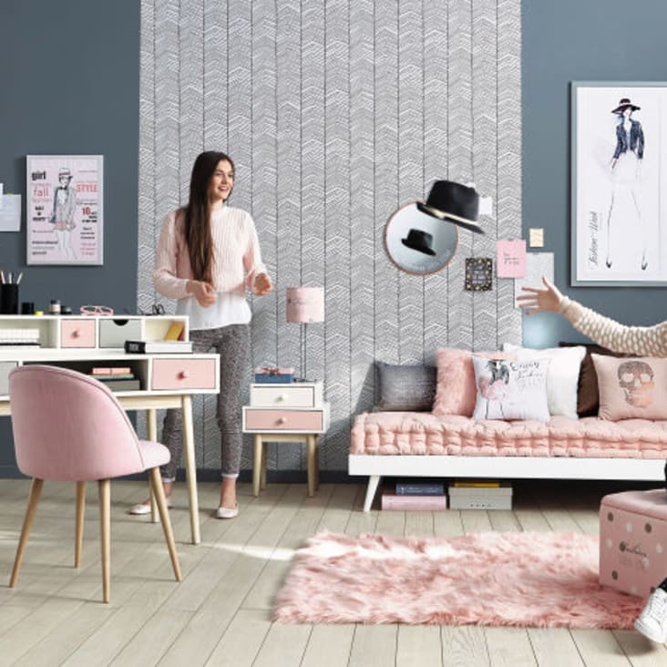 Maisons Du Monde Blush - Mesilla 2 Cajones Blanca Y Rosa