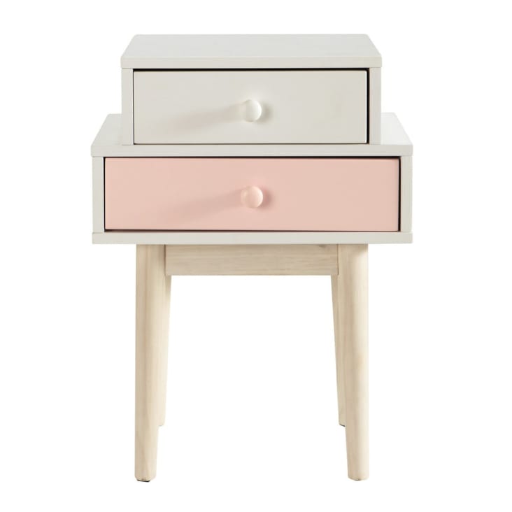Maisons du Monde Blush - Mesilla 2 cajones blanca y rosa