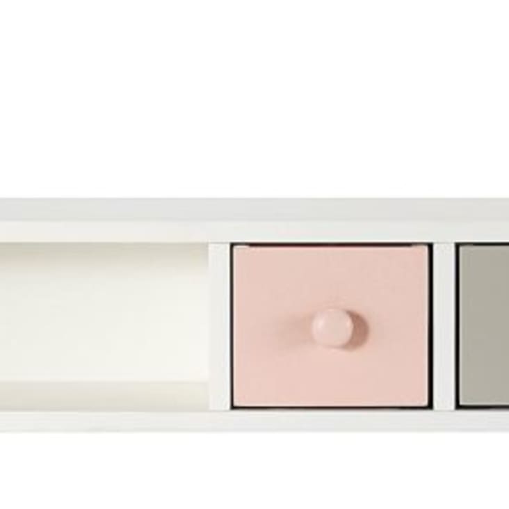 Maisons du Monde Blush - Módulo de almacenaje para escritorio con 2 cajones rosa y gris
