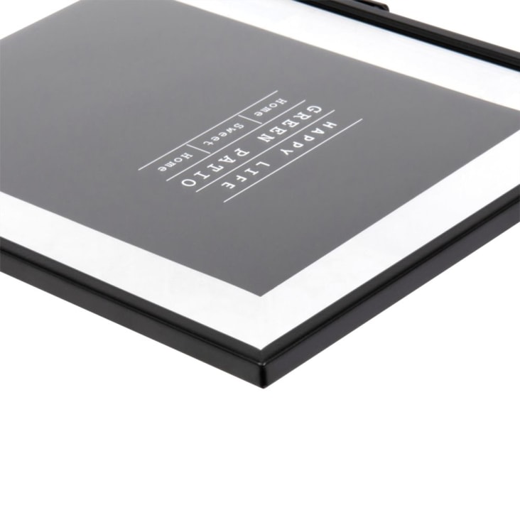 Maisons Du Monde BOBBY - Marco De Sobremesa De Metal Negro Y Cristal 13x18