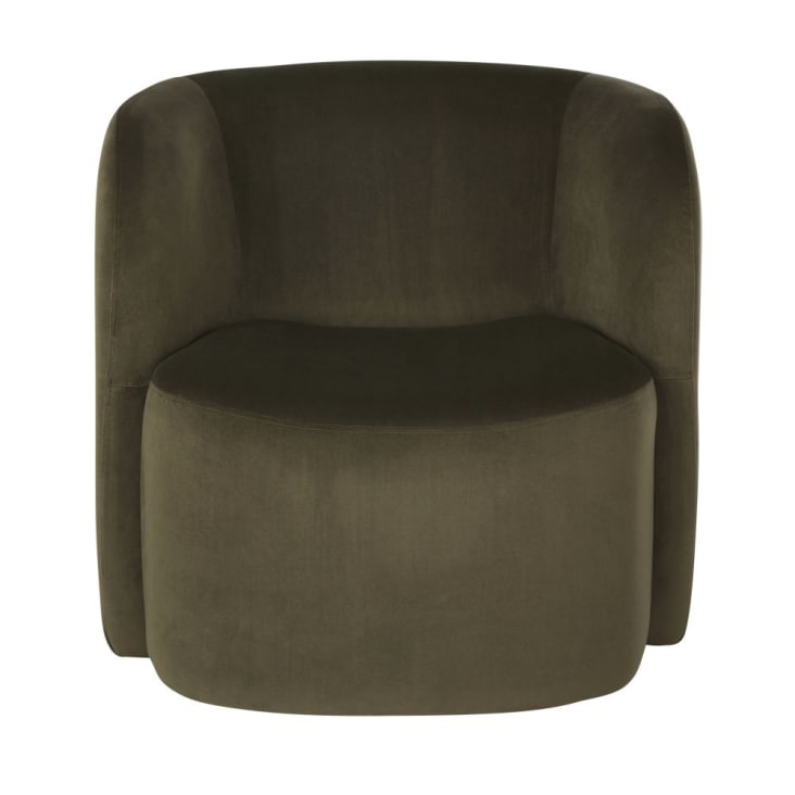 Maisons Du Monde Bobun - Sillón De Terciopelo Verde Caqui