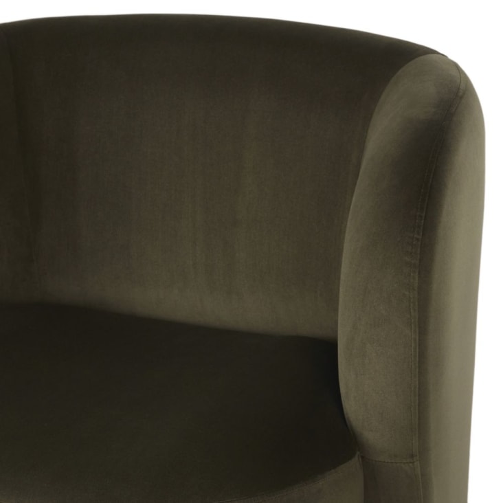 Maisons Du Monde Bobun - Sillón De Terciopelo Verde Caqui